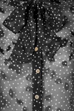 Banned Retro Rose Pussy Strik Blouse In Zwart>Vrouwen Blouses