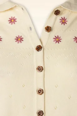 Banned Retro Rose Vest In Gebroken Wit><noscript><img width=