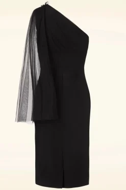 Rebel Love Clothing Sabrina Beaded Tulle Sash Pencil Jurk In Zwart><noscript><img width=