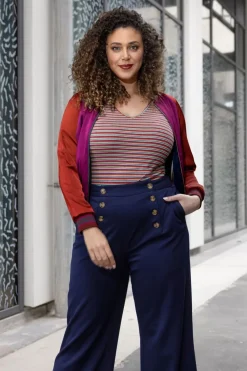 King Louie Sally Broadway Pantalon In Inktblauw><noscript><img width=