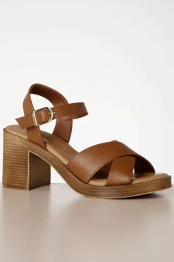 Tamaris Sarah Blokhak Sandalen In Bruin><noscript><img width=