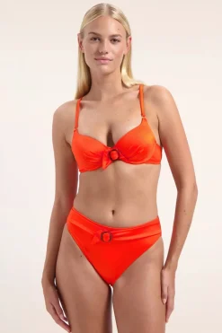 Cyell Satin High Waist Bikini Broekje In Oranje>Vrouwen Bikini's