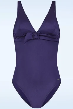 Cyell Satin Padded Badpak In Navy Blauw>Vrouwen Badpakken