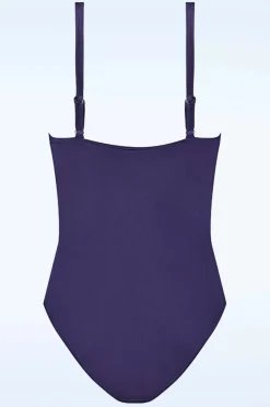 Cyell Satin Padded Badpak In Navy Blauw><noscript><img width=