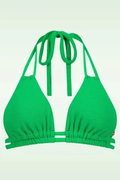 TC Beach Slide Triangle Bikini Top In Bright Green Relief>Vrouwen Bikini's