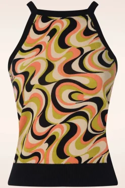 King Louie Sofie Manic Top In Spring Geel>Vrouwen Tops