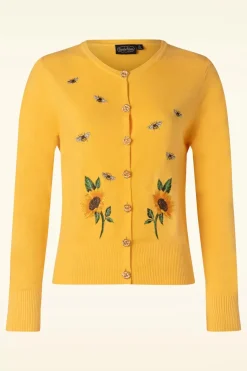 Vixen Sunflower And Bee Geborduurd Vest>Vrouwen Vestjes