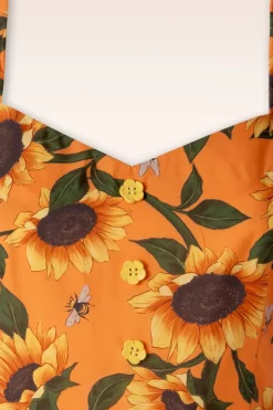 Vixen Sunflower Print Midi Jurk In Oranje><noscript><img width=