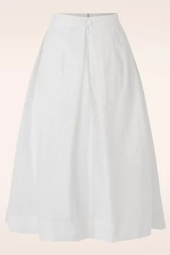 King Louie Suzette Rosa Broderie Anglaise Rok Met Plooien In Wit><noscript><img width=