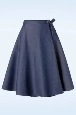Banned Retro Sweet Sail Wrap Swingrok In Denimblauw>Vrouwen Rokken