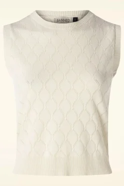 Banned Retro Sweet Sally Top In Creme>Vrouwen Truitjes