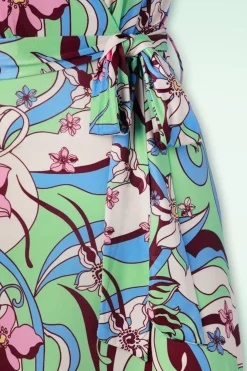 Vintage Chic for Topvintage Swirly Maxi Jurk In Groen En Roze><noscript><img width=