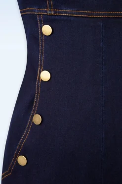 Vixen Tallulah Overall Met Wijde Pijpen In Denim><noscript><img width=