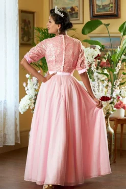 Miss Candyfloss Tess Pia Kanten Bruidsmeisjesjurk In Morganite><noscript><img width=