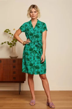 King Louie Tex Jurk Coralie In Aqua Groen>Vrouwen Plus Size Jurken