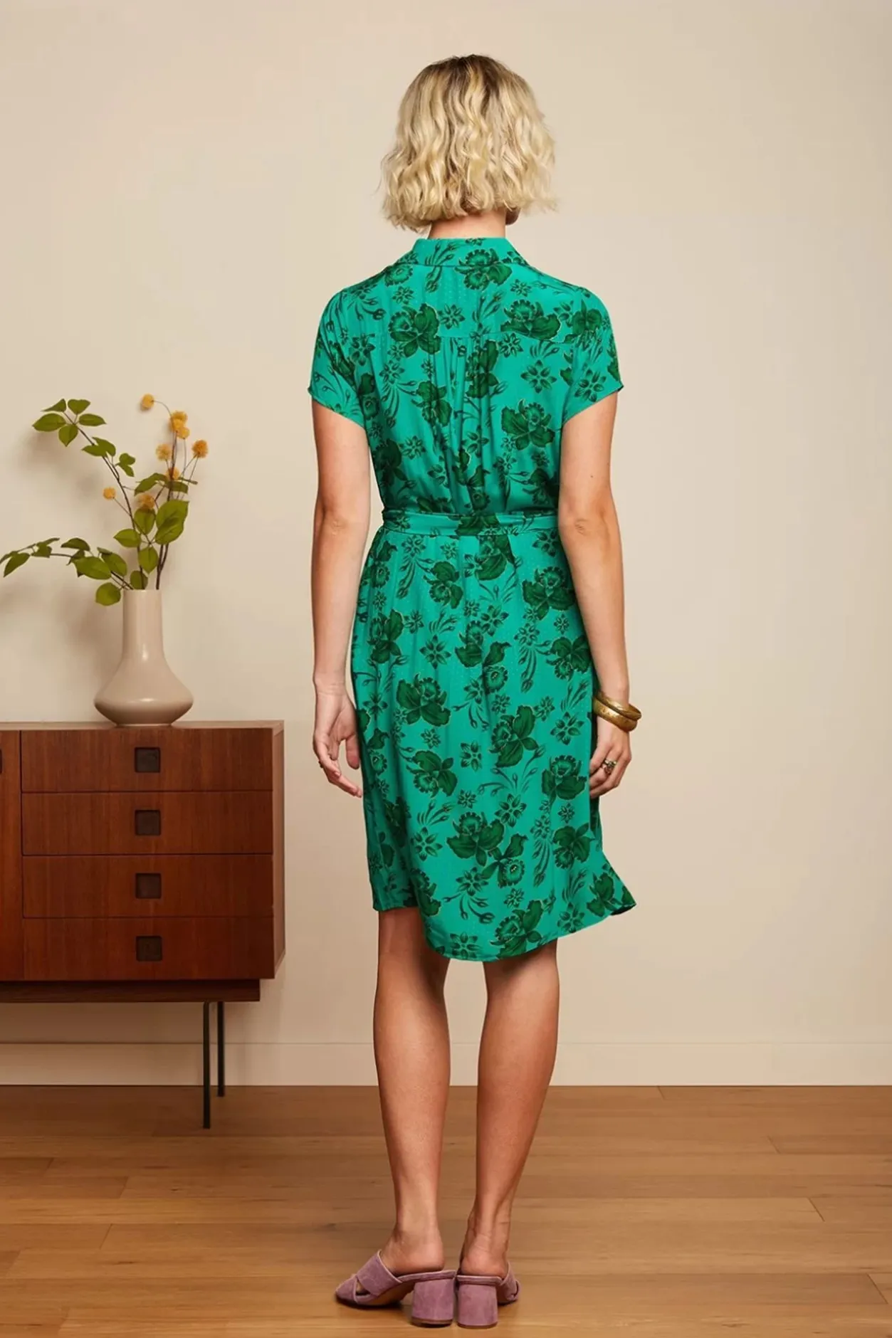 King Louie Tex Jurk Coralie In Aqua Groen>Vrouwen Plus Size Jurken