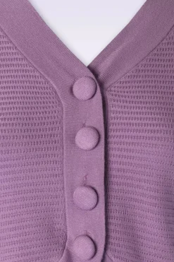Vixen Textured Knit Crop Cardigan In Lila><noscript><img width=