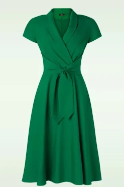 Vintage Diva The Emma Swing Jurk In Smaragdgroen><noscript><img width=