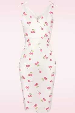 Glamour Bunny The Harper Penciljurk Met Kersenprint In Wit><noscript><img width=