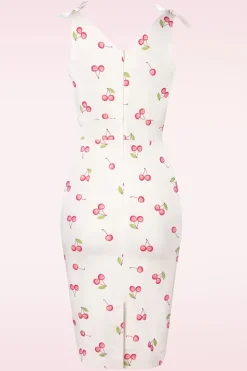 Glamour Bunny The Harper Penciljurk Met Kersenprint In Wit><noscript><img width=