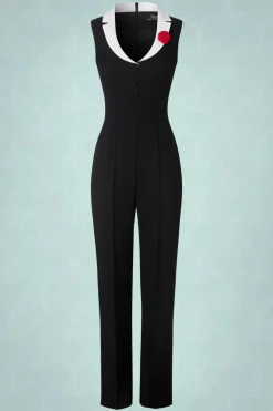 Vintage Diva The Luchia Jumpsuit In Zwart><noscript><img width=