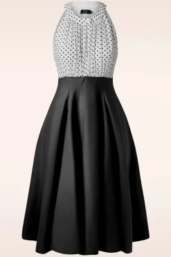 Vintage Diva The Maria Grazia Swing Jurk In Zwart En Wit><noscript><img width=