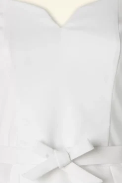 Vintage Diva The Patrizia Pencil Jurk In Wit><noscript><img width=