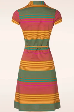 Bakery Ladies Tilly Polo Jurk In Yarn Dyed Caramel>Vrouwen Plus Size Jurken