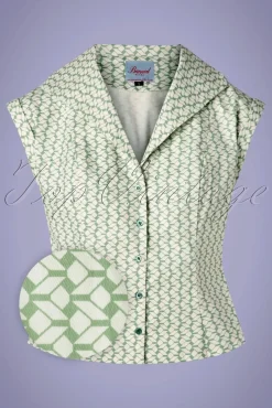 Banned Retro Tina Tile Blouse In Mintgroen>Vrouwen Blouses