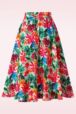 Topvintage Boutique Collection Topvintage Exclusief ~ Adriana Flower Swing Rok In Multi><noscript><img width=