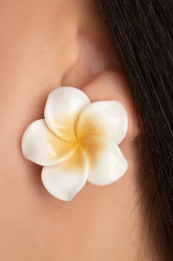 Glitz-o-Matic Tropical Summer Flower Stud Oorbellen In Wit>Vrouwen Sieraden