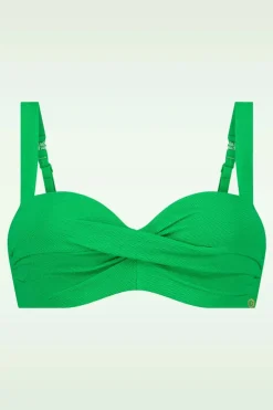 TC Beach Twisted Bikinitop In Bright Green Relief>Vrouwen Bikini's