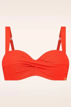 TC Beach Twisted Bikinitop In Zomers Rood>Vrouwen Bikini's