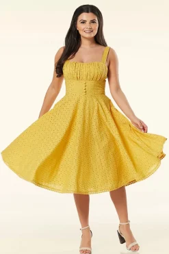 Timeless Valerie Swing Jurk In Mosterd><noscript><img width=