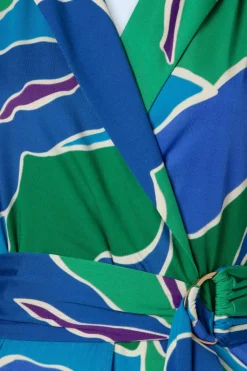 K-Design Vera Crossover Maxi Jurk In Blauw En Groen><noscript><img width=