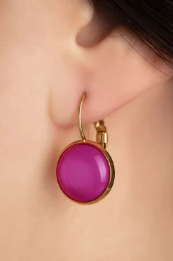 Urban Hippies Vergulde Dot Oorbellen In Krokusroze>Vrouwen Sieraden