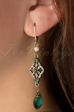 Lovely Victoriaanse Filigraan Oorbellen In Smaragd>Vrouwen Sieraden