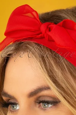 ZaZoo Vintage Retro Haarsjaal In Rood>Vrouwen Haaraccessoires