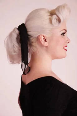 ZaZoo Vintage Retro Haarsjaal In Zwart><noscript><img width=