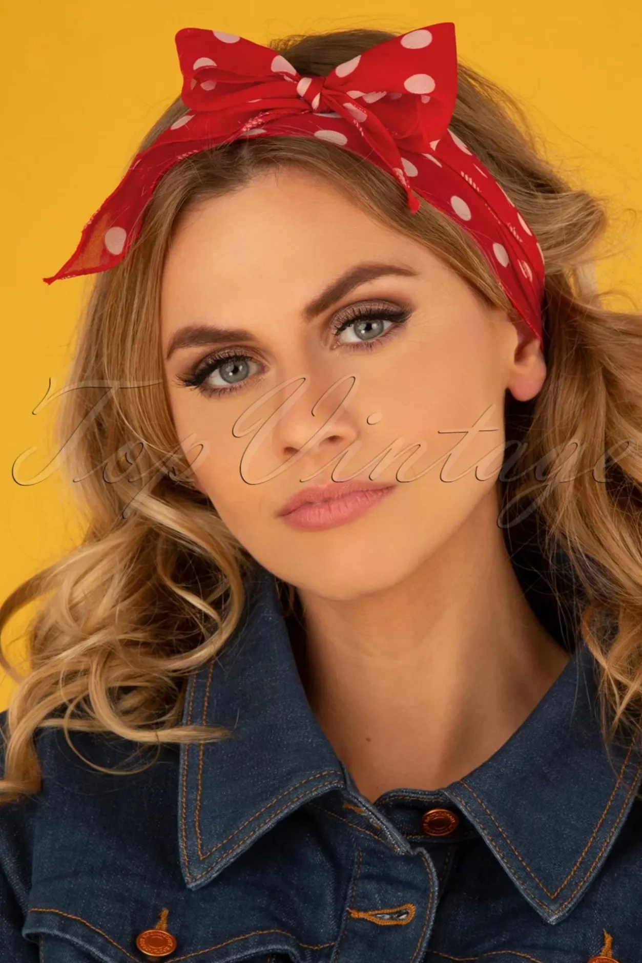 ZaZoo Vintage Retro Polka Dot Haarsjaal In Rood>Vrouwen Haaraccessoires