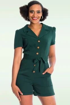 Banned Retro Viola Playsuit In Donker Groen>Vrouwen Playsuits & Jumpsuits