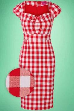 Glamour Bunny Virginia Penciljurk In Rood En Wit Gingham><noscript><img width=