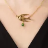 Urban Hippies Vogel Ketting In Goud En Groen>Vrouwen Sieraden