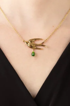 Urban Hippies Vogel Ketting In Goud En Groen>Vrouwen Sieraden