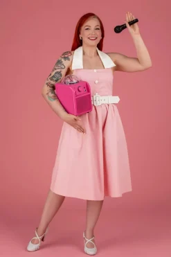Collectif Clothing Waverly Swing Jurk In Roze>Vrouwen Plus Size Jurken